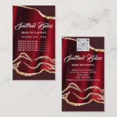 体マッサージ彫刻ロゴ金ゴールドスパInstagra 名刺 (正面/裏面)