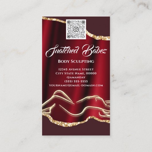 体マッサージ彫刻ロゴ金ゴールドスパInstagra 名刺 (裏面)