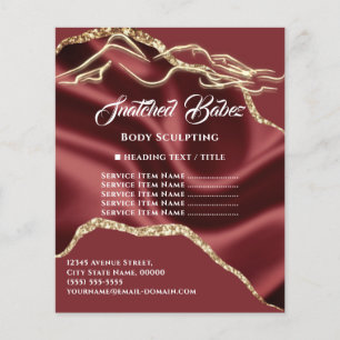 体マッサージ彫刻金ゴールド価格リストBurgundy チラシ