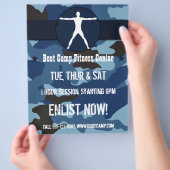 体マッドネスダークブルー迷彩柄ブートキャンプフライヤー チラシ (手)