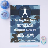 体マッドネスダークブルー迷彩柄ブートキャンプフライヤー チラシ (シングル)