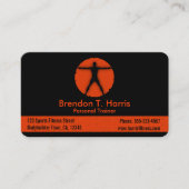 体マッドネスブラックアンドオレンジパーソナルトレーナー 名刺 (正面)