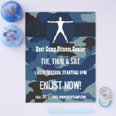体マッドネスブルークロス迷彩柄ブートキャンプフライヤー チラシ (シングル)