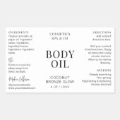 体ミニマル油4 OZコスメティックボトルラップのまわりに 長方形シール (正面)