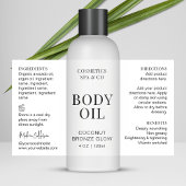 体ミニマル油4 OZコスメティックボトルラップのまわりに 長方形シール