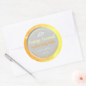 体モダンバター包装ラベルオレンジグレー ラウンドシール (封筒)