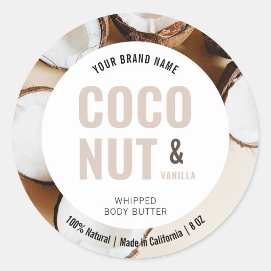 体モダンバター瓶のふた丸ラベル付き写真付き ラウンドシール (正面)