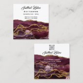 体ロゴマッサージ彫刻グリッター金ゴールドQRCODE スクエア名刺 (正面/裏面)