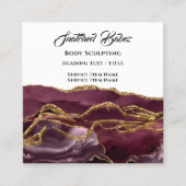 体ロゴマッサージ彫刻グリッター金ゴールドQRCODE スクエア名刺 (正面)