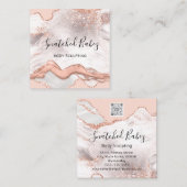 体ロゴマッサージ彫刻スパ大理石QRCODE Squ スクエア名刺 (正面/裏面)