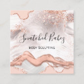 体ロゴマッサージ彫刻スパ大理石QRCODE Squ スクエア名刺 (正面)