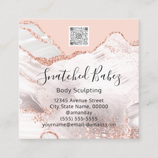 体ロゴマッサージ彫刻スパ大理石QRCODE Squ スクエア名刺 (裏面)
