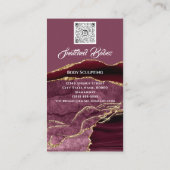 体ロゴマッサージ彫刻金ゴールドスパQRCODEバラ 名刺 (裏面)