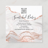 体ロゴマッサージ彫刻Marble White QRCODE スクエア名刺 (裏面)