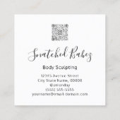 体ロゴマッサージ彫刻QRCODEバラティール（緑がかった色）ブルー スクエア名刺 (裏面)