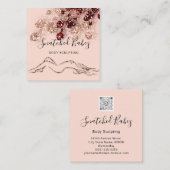 体ロゴマッサージ彫刻QRCODEバラパウダー スクエア名刺 (正面/裏面)