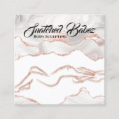 体ロゴ彫刻マーブルバラグリッターQRCODE スクエア名刺 (正面)