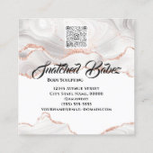 体ロゴ彫刻マーブルバラグリッターQRCODE スクエア名刺 (裏面)