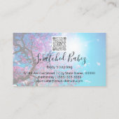 体ロゴ彫刻QRCODEバラピンクツリーフローラ 名刺 (裏面)