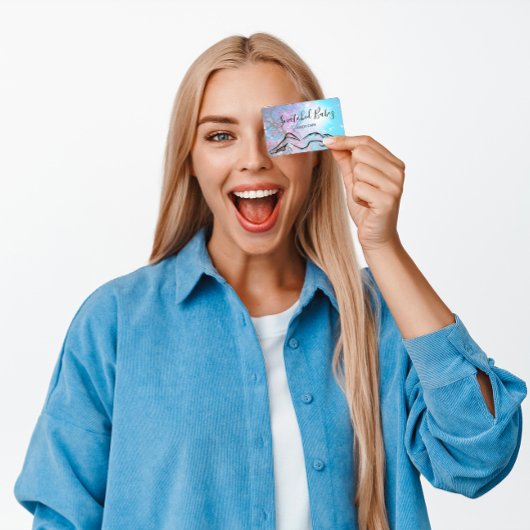 体ロゴ彫刻QRCODEバラピンクツリーフローラ 名刺