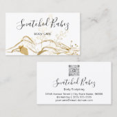 体ロゴ彫刻QRCODEバラ金ゴールド花 名刺 (正面/裏面)