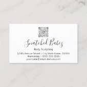 体ロゴ彫刻QRCODEバラ金ゴールド花 名刺 (裏面)