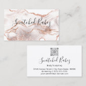 体ロゴ彫刻QRCODE大理石銅大理石 名刺 (正面/裏面)