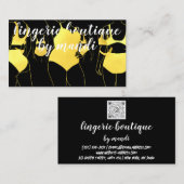 体ロゴQRCodeビキニ下着ショップ金ゴールドブラック 名刺 (正面/裏面)