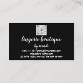 体ロゴQRCodeビキニ下着ショップ金ゴールドブラック 名刺 (裏面)