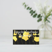 体ロゴQRCodeビキニ下着ショップ金ゴールドブラック 名刺 (スタンド正面)