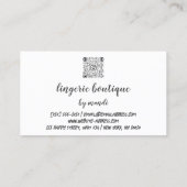 体ロゴQRCodeビキニ下着ショップ金ゴールドホワイト 名刺 (裏面)