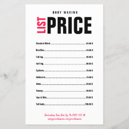 体ワシンワックスブティックはっきりしたブラックピンクレタリング チラシ