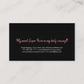 体ワシンワックスブティックチョーク文字シンプルブラック 名刺 (裏面)