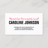 体ワックスはっきりしたブラックピンクレタリング 名刺 (裏面)