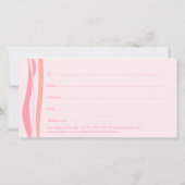 体ワックス贈り物証明書ピンクの花オーキッド サンキューカード (裏面)