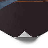 体付近の褐色岩層に立つ人 ポスター (角)