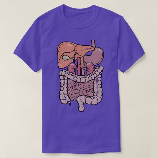 体内臓解剖学的衣装簡単ハロウィーン Tシャツ (デザイン正面)