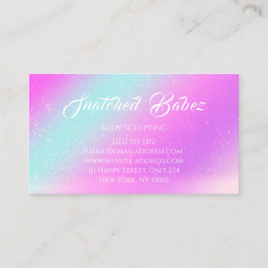 体切断スパホログラフィックロゴマッサージカスタム装置 名刺 (裏面)