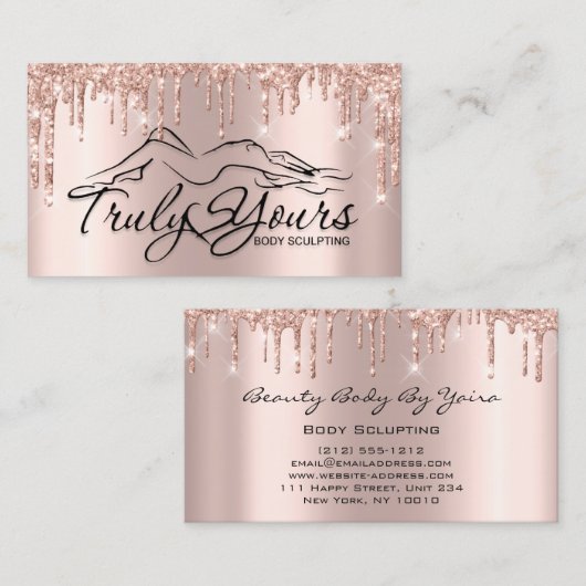 体切断美しいロゴグリッターバラ1 名刺 (正面/裏面)