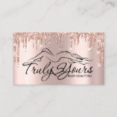 体切断美しいロゴグリッターバラ1 名刺 (正面)