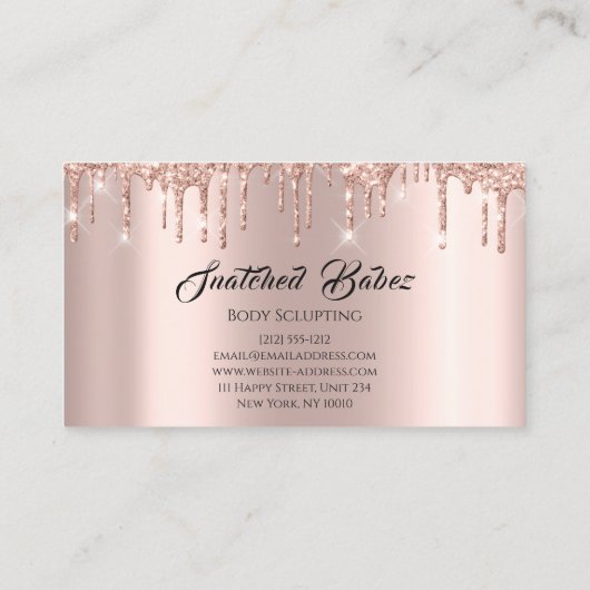 体切断美しいロゴグリッターマッサージドリップ 名刺 (裏面)