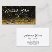 体切断美しいロゴグリッターマッサージ金ゴールド 名刺 (正面/裏面)