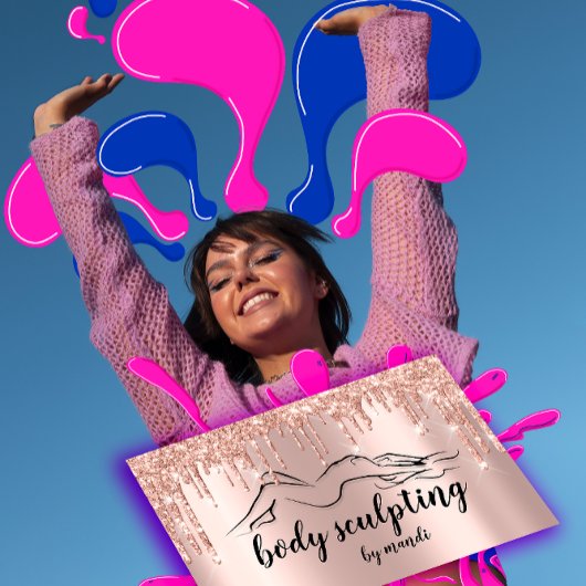 体切断美しいロゴグリッター乾燥 名刺