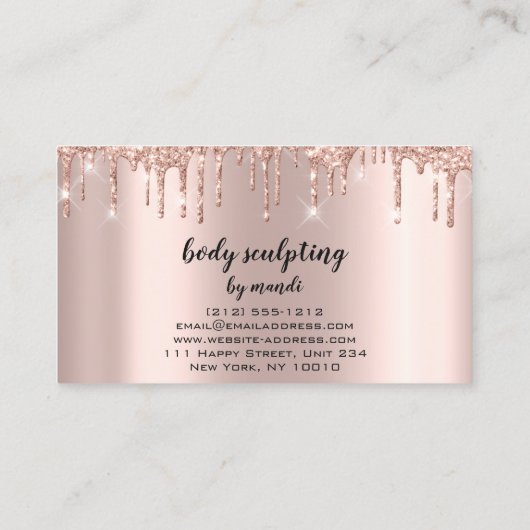 体切断美しいロゴグリッター乾燥 名刺 (裏面)