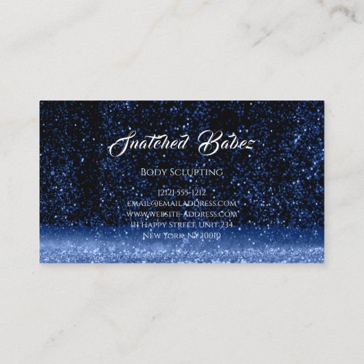 体切断美しい金ゴールドロゴグリッターマッサージ 名刺 (裏面)