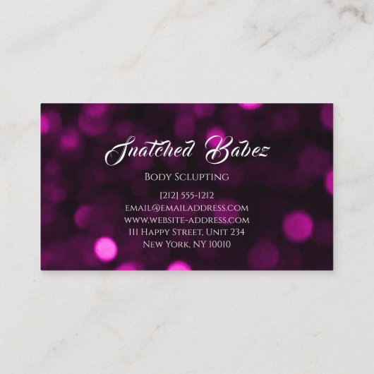 体切断美しい金ゴールドロゴマッサージスタジオ 名刺 (裏面)