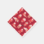 体前向きサンタホリデイ スタンダードカクテルナプキン (角)