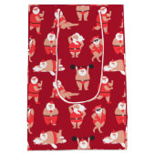 体前向きサンタホリデーラッピング紙 ミディアムペーパーバッグ (裏面)