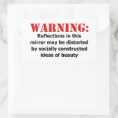 体前向き鏡警告の 長方形シール (バッグ)