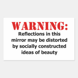 体前向き鏡警告の 長方形シール